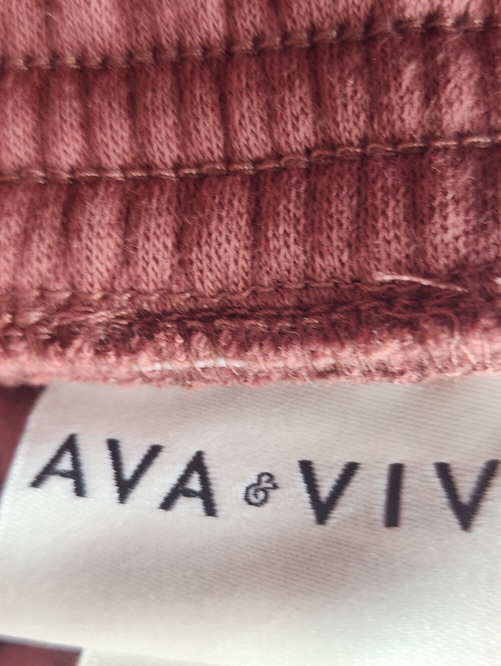 Women's High-Rise Tapered Ankle Fleece Joggers - Ava & Viv Mauve 3X - Picture 7 of 13